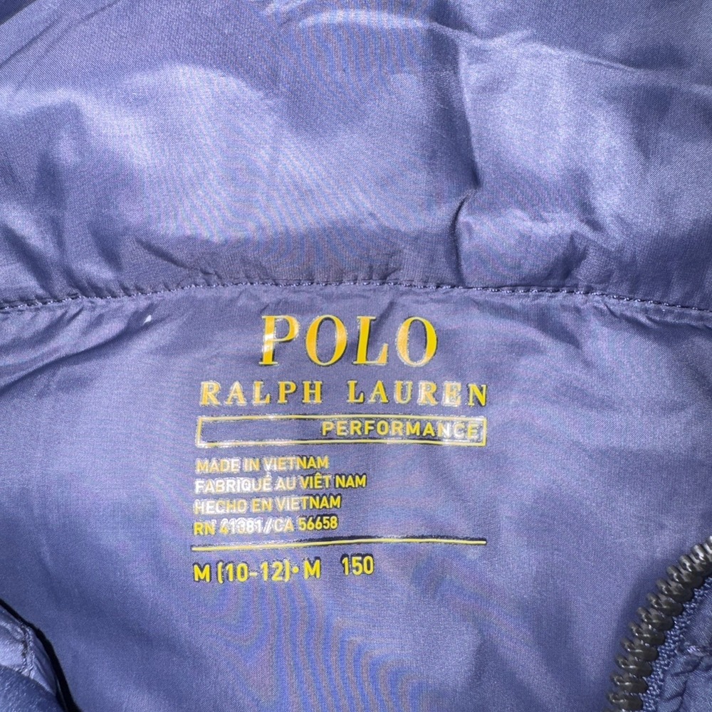 Polo Ralph Lauren Boys Youth Blue Down Puffer Jacket Coat Size Medium (10-12) - Picture 7 of 9